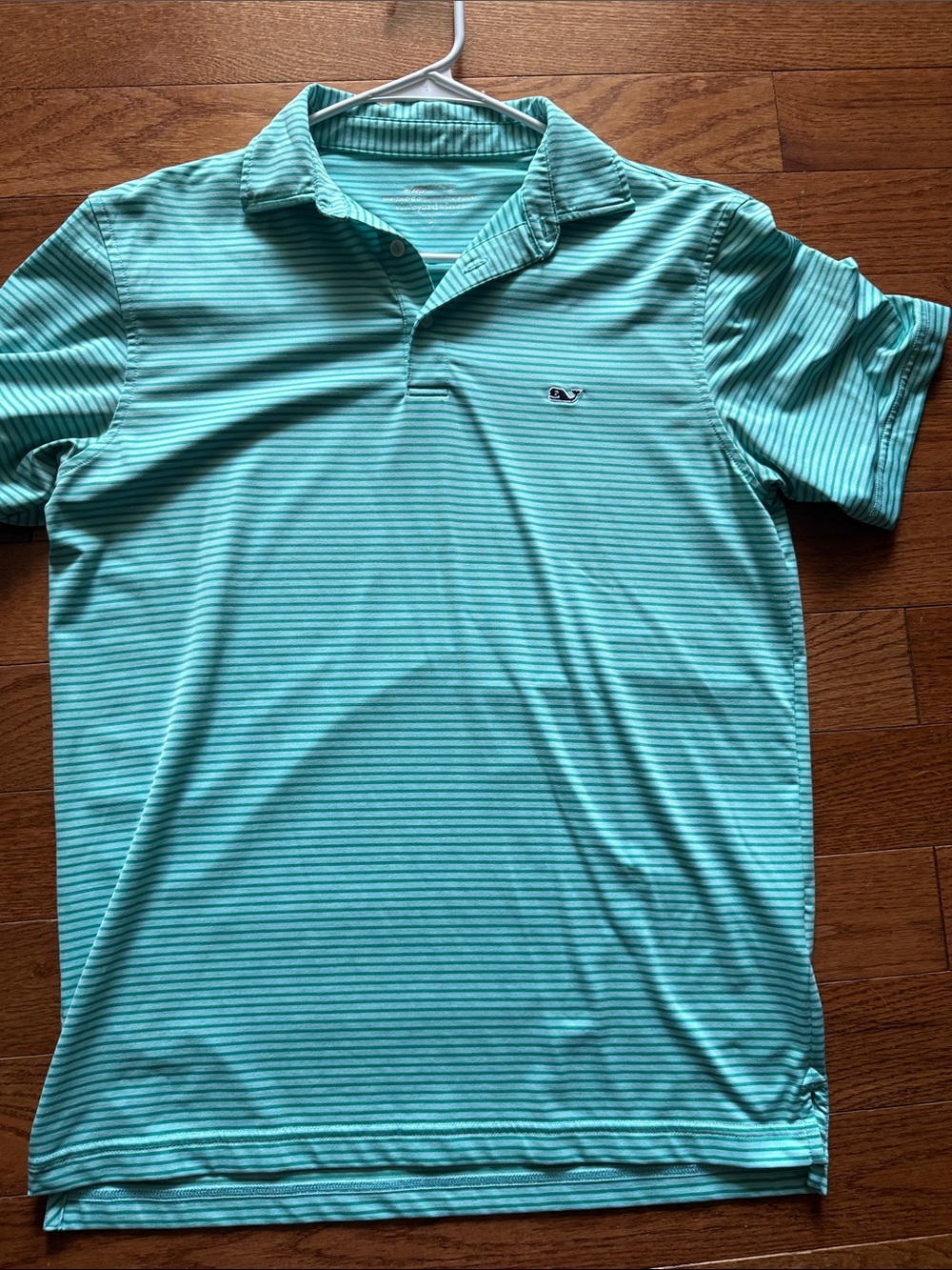 Vineyard Vines Men’s Aquamarine and green Striped Polo